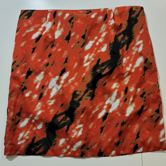 Worthington Sz 16 Knee Length Dress Black Red Tan White Cutout Neckline - Picture 3 of 7